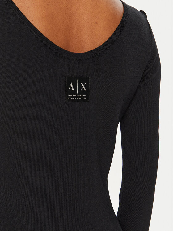Armani Exchange Armani Exchange Džemper haljina XW000049 AF10352 UC001 Crna Slim Fit