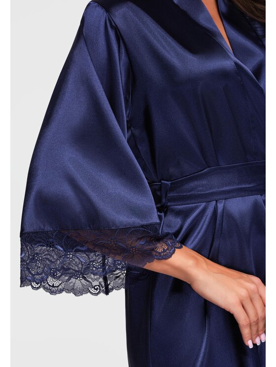 Ombre Ombre Szlafrok LW-NWRB-0105 Granatowy Regular Fit