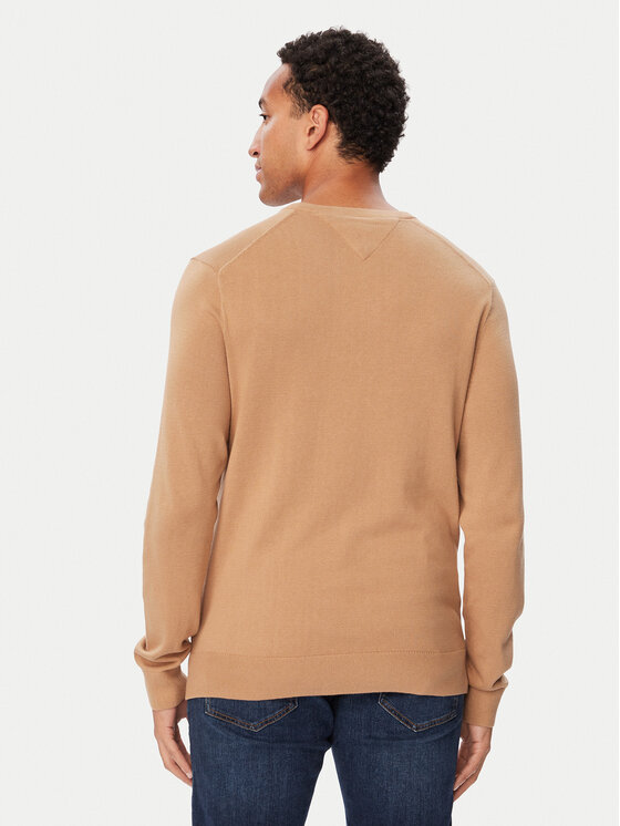 Tommy Hilfiger Tommy Hilfiger Sweter Essential MW0MW14745 Beżowy ciemny Regular Fit