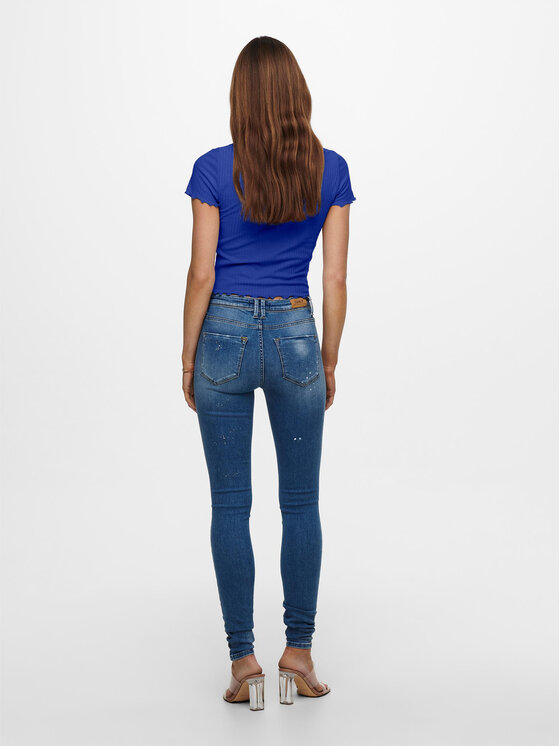 ONLY ONLY T-krekls Emma 15201206 Zils Regular Fit