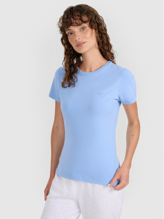 4F 4F T-Shirt 4FWMM00TTSHF2255-32S Niebieski Slim Fit