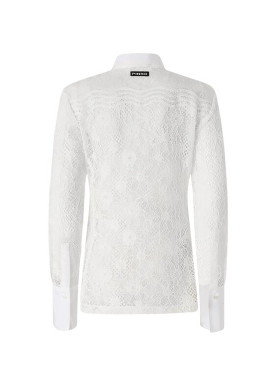 PINKO PINKO Koszula COLINE CAMICIA PIZZO REBRODE Biały Regular Fit