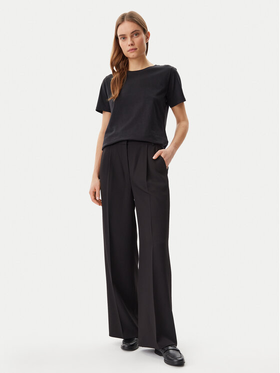 Calvin Klein Calvin Klein Pantaloni din material Travel Twill K20K208214 Negru Wide Leg