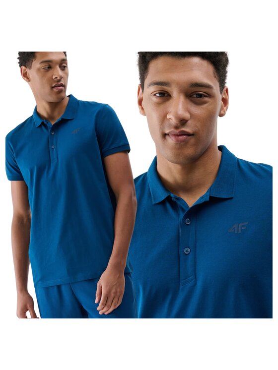 4F 4F Polo 4FWMM00TPTSM367-46S Zielony Regular Fit