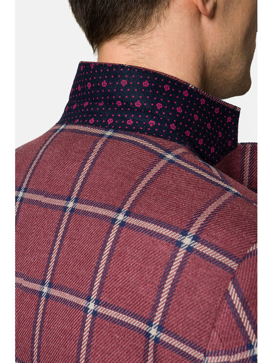 Lancerto Lancerto Marynarka Eleonora Bordowy Slim Fit