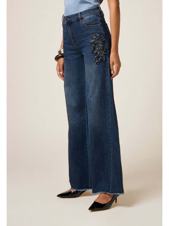 Oltre Oltre Jeans P408R008680N024 Blu Baggy Fit