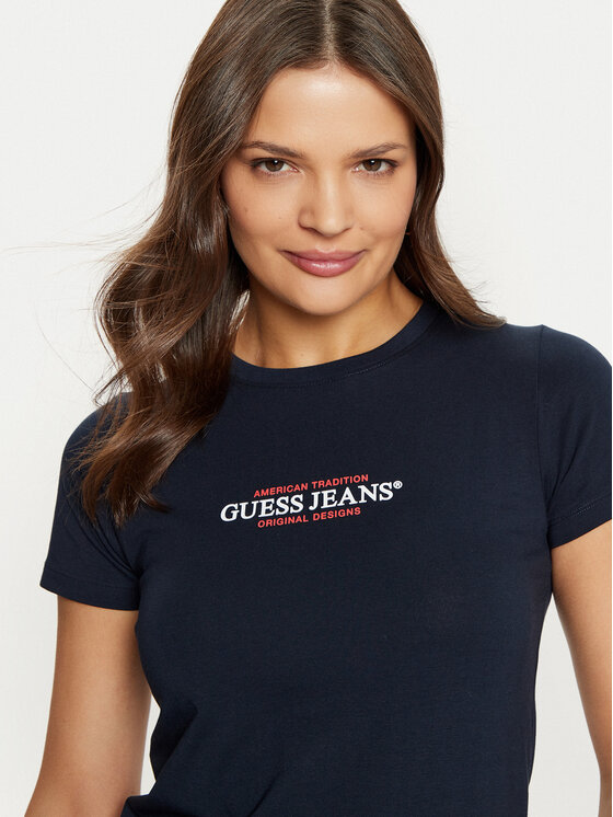Guess Jeans Guess Jeans Tričko W4YI03 J1314 Tmavomodrá Regular Fit