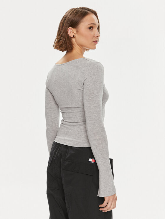Gina Tricot Gina Tricot Majica Agnes 16981 Siva Slim Fit