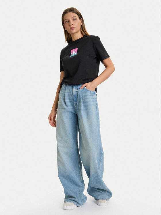 Calvin Klein Jeans Calvin Klein Jeans T-shirt Classic Monogram LV047D874G Crna Regular Fit