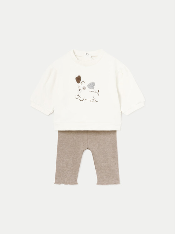 Mayoral Mayoral Комплект суитшърт и клин 2786 Бежов Regular Fit