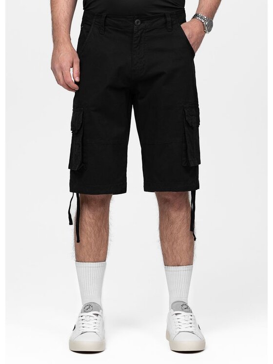 PITBULL PITBULL Szorty materiałowe VOLMER Czarny Regular Fit