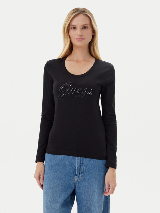 Guess Guess Halenka W5YI26 J1314 Černá Slim Fit