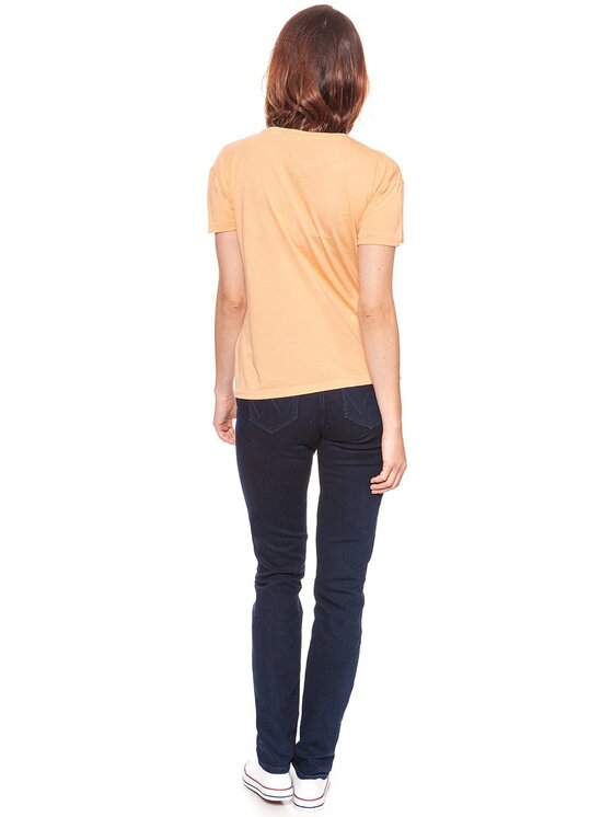 Wrangler Wrangler T-Shirt DRAPE Pomarańczowy Slim Fit