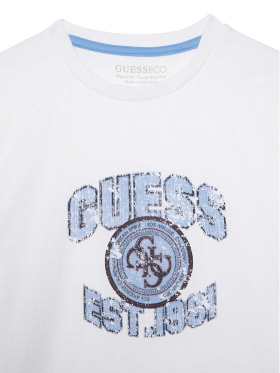 Guess Guess T-Shirt L6RI13 K8HM4 Bílá Regular Fit