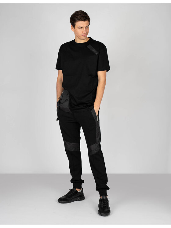 T-Shirt Les Hommes, Rozmiar M, Czarne, LKT152 703 | Oversized Fit Mercerized Cotton T-Shirt