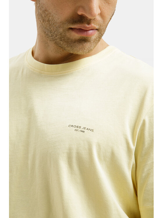 Cross Jeans Cross Jeans T-Shirt 16156-006 Żółty Regular Fit