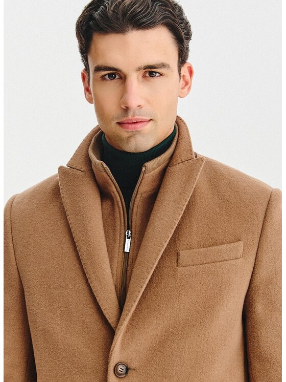 Pako Lorente Pako Lorente Płaszcz zimowy P25WF-7X-018 Beżowy Classic Fit