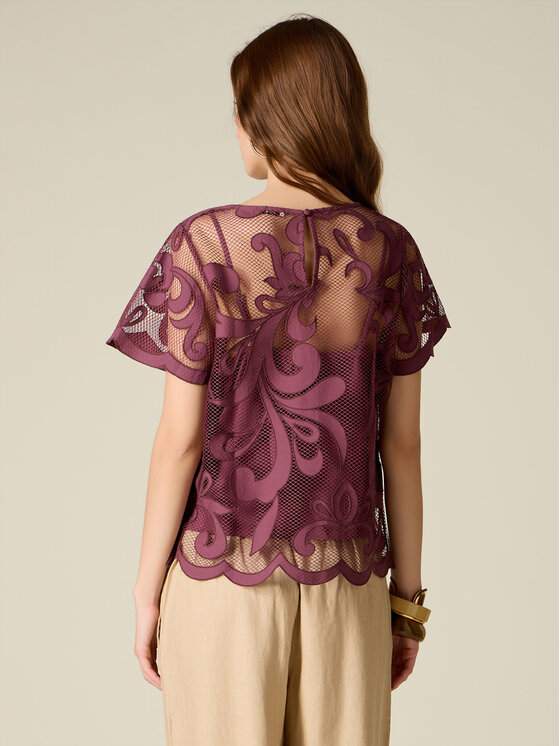 Oltre Oltre Blusa 2046J000811N022 Viola Boxy Fit