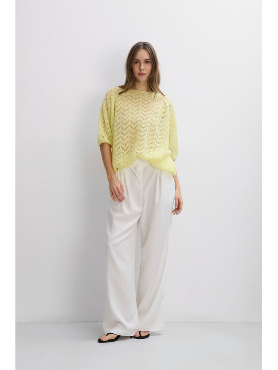 Fobya Fobya Sweter F2109 Żółty Basic Fit
