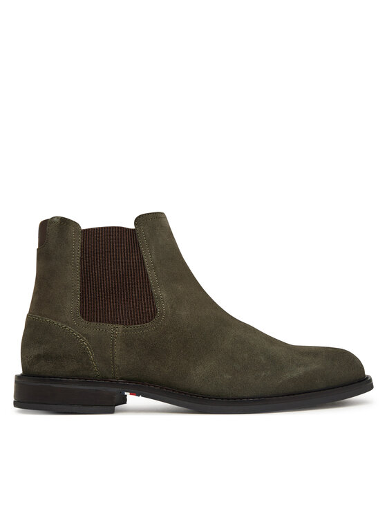 Tommy Hilfiger Tommy Hilfiger Боти тип челси Corporate Dressy Suede Chelsea FM0FM05953 Каки