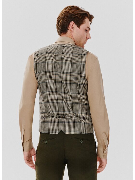 Pako Lorente Pako Lorente Kamizelka P24WP-8X-014 Brązowy Slim Fit