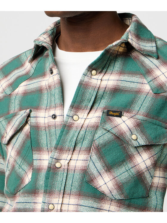 Wrangler Wrangler Koszula 112371615 Zielony Regular Fit