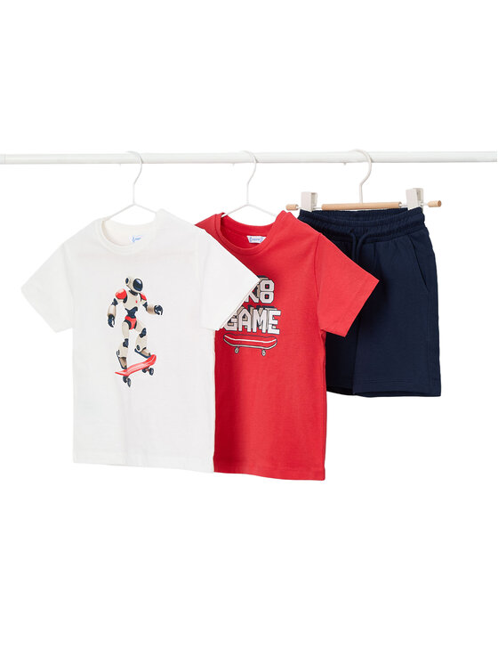 Mayoral Set 2 tricouri și pantaloni scurți 3604 Colorat Regular Fit