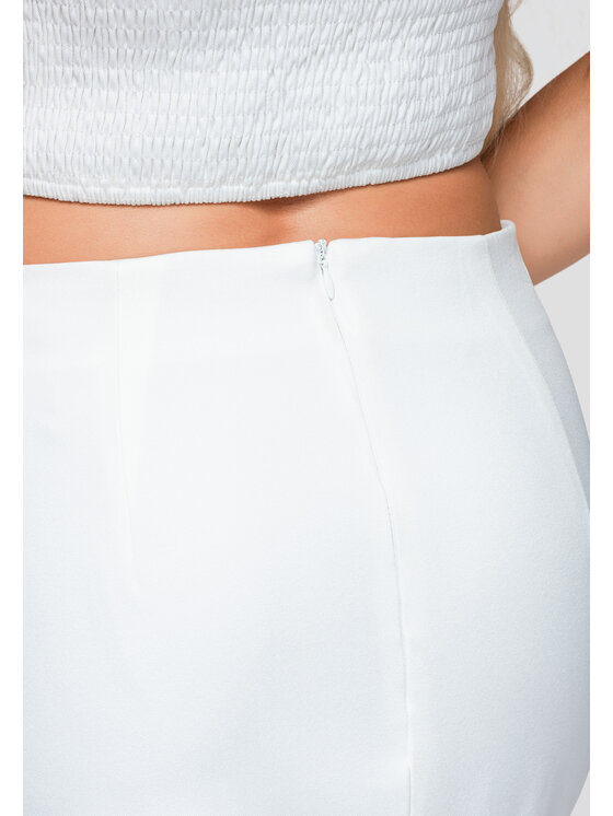Ombre Ombre Spódnica mini OW-GL-E0016 Biały Authentic Slim Fit