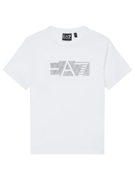 EA7 Emporio Armani T-Shirt 7B000036 AF10378 U0002 Biały Regular Fit