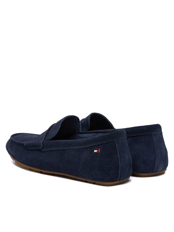Tommy Hilfiger Tommy Hilfiger Мокасини Flag Soft Suede Driver Loafer FW0FW08558 Тъмносин