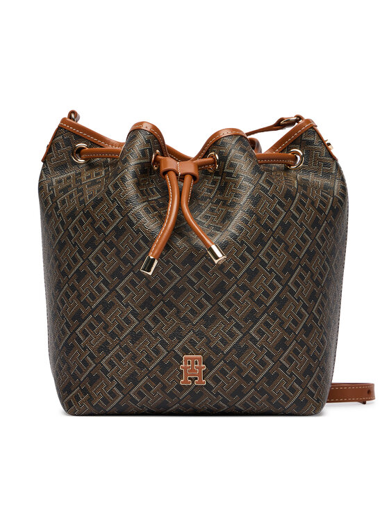 Tommy Hilfiger Tommy Hilfiger Geantă Th Monoplay Bucket Le AW0AW18847 Negru
