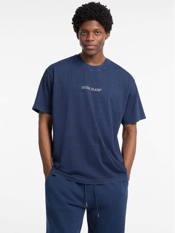 Guess Jeans Guess Jeans T-Shirt 176057 Modrá Classic Fit