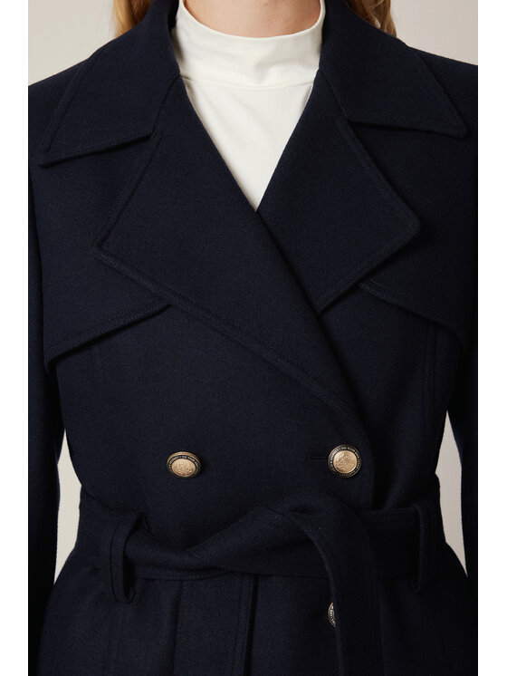 Lancerto Lancerto Płaszcz Eloria PC073225000016 Granatowy Regular Fit