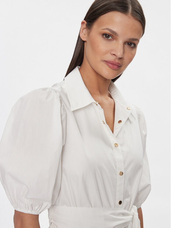 Fracomina Fracomina Rochie tip cămașă FR24SD2023W68201 Alb Regular Fit