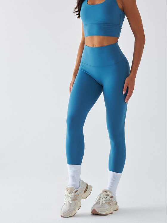 BeShaped BeShaped Legginsy Sportowe - Morning Dew Niebieski Shaping Fit