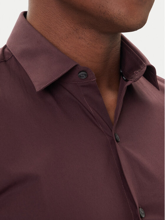 Calvin Klein Calvin Klein Košeľa Essentials LV019EU037 Bordová Slim Fit