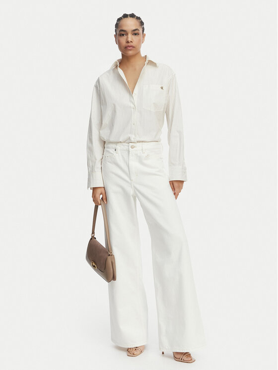 BOSS BOSS Džinsai C Slouchy MR 2.0 50558723 Balta Relaxed Fit