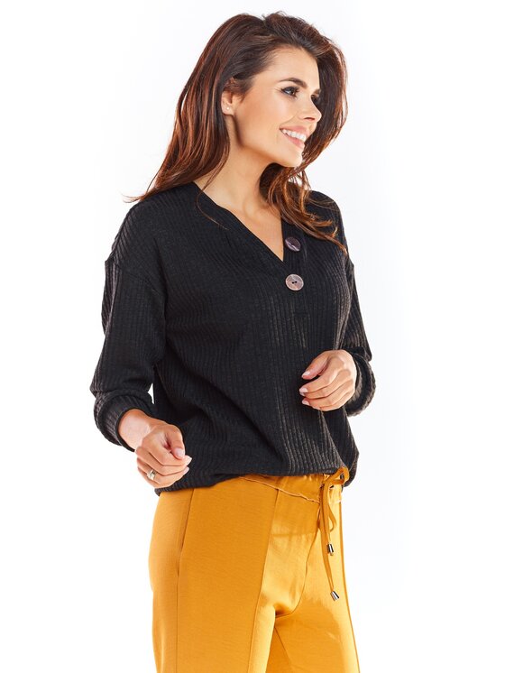 Awama Awama Maglione A323 Nero Basic Fit