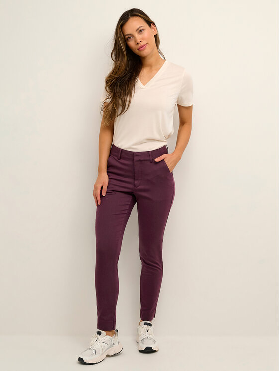 Kaffe Kaffe Auduma bikses Lea 10505191 Bordo Slim Fit