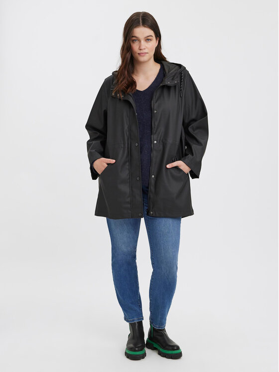 Vero Moda Curve Geacă de ploaie Malou 10258070 Negru Regular Fit