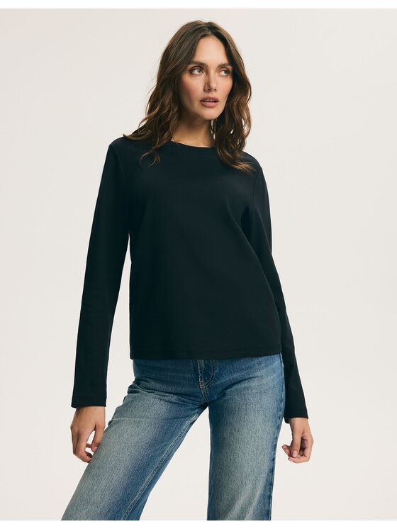 Esotiq Esotiq Bluzka 46061 Czarny Regular Fit