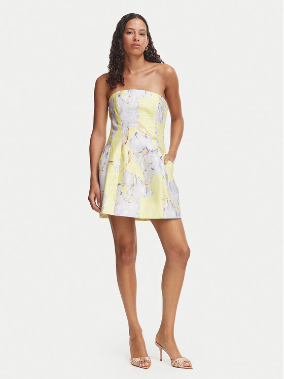 Bardot Bardot Kokteilikleit Karoline 60099DB9 Helekollane Regular Fit