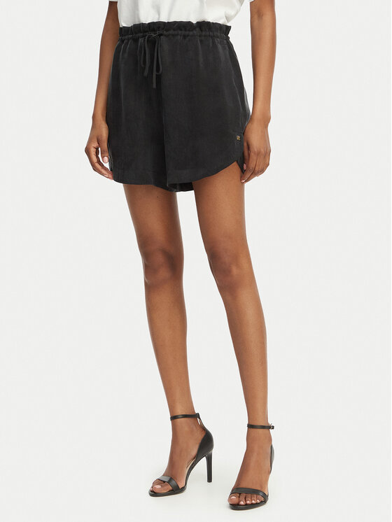 HUGO HUGO Riidest püksid Hermione-1 50559554 Must Regular Fit