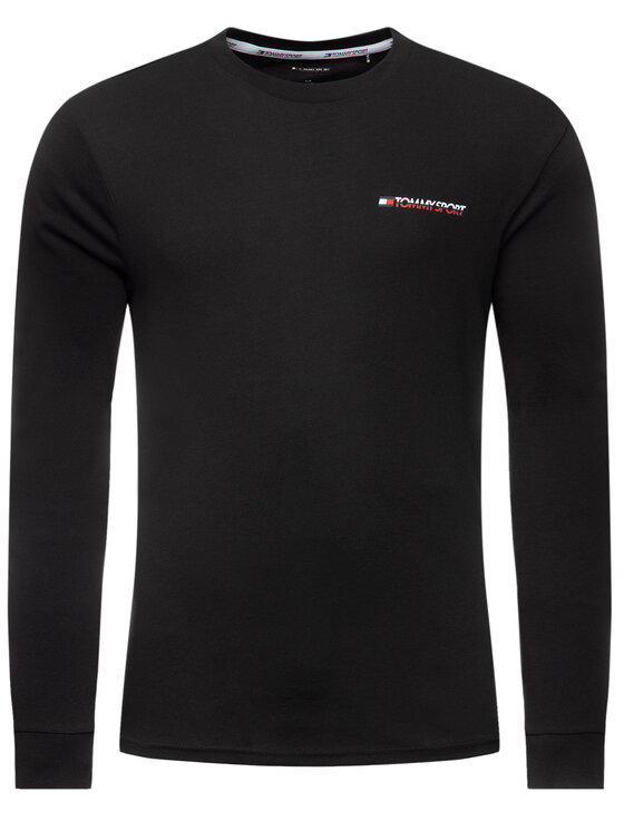 Tommy Sport Tommy Sport S dlhými rukávmi S20S200313 Čierna Regular Fit