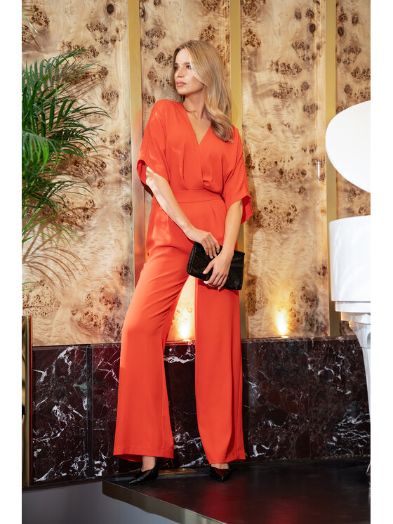 Stylove Stylove Kombinezon S395 Pomarańczowy Sexy Straight Fit
