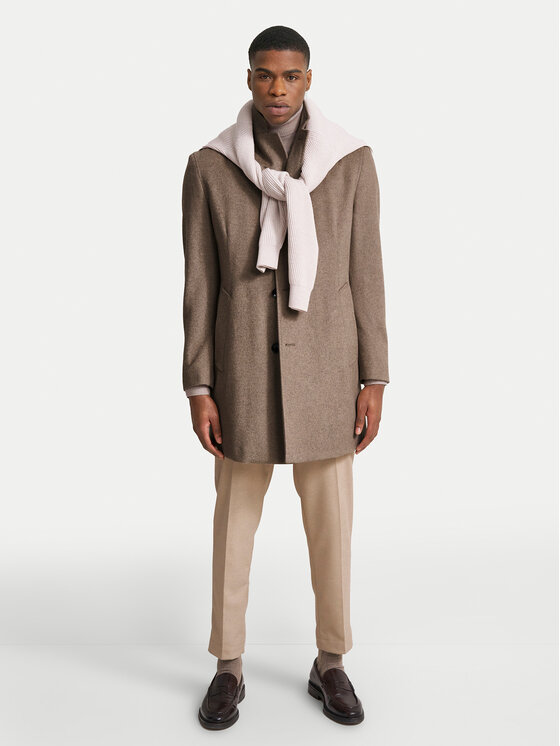 Bugatti Bugatti Wollmantel 621300 69071 Beige Regular Fit