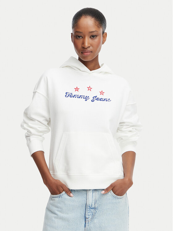 Tommy Jeans Tommy Jeans Суитшърт Star Novelty DW0DW23484 Бял Boxy Fit