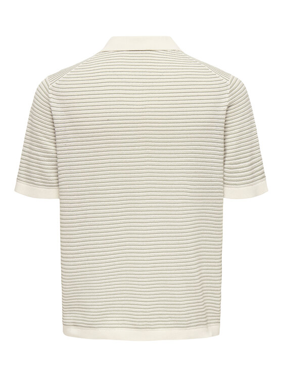 Only & Sons Only & Sons Тениска с яка и копчета Kian 22033457 Бежов Relaxed Fit