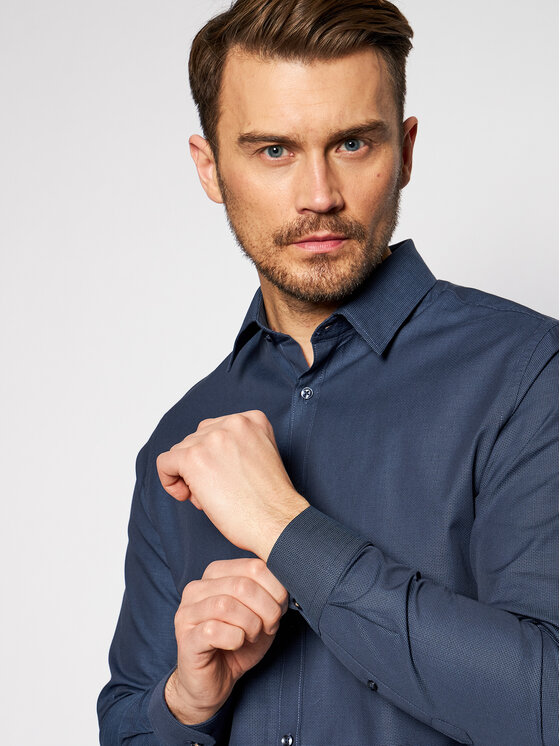 Jack & Jones Jack & Jones Риза Jprblagraduation 12183478 Тъмносин Slim Fit