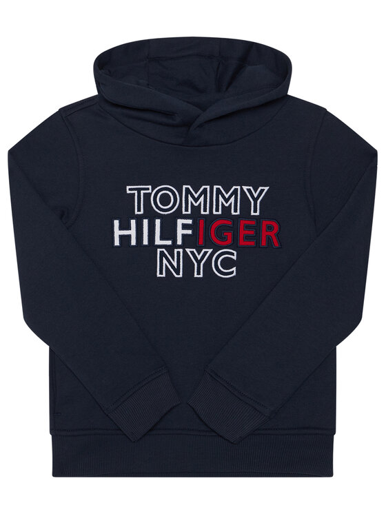 Tommy Hilfiger Tommy Hilfiger Bluză Th Nyc Graphic Hoodie KB0KB05808 M Bleumarin Regular Fit